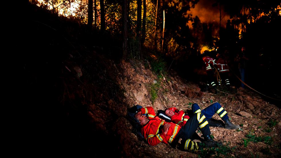 Consecuencias del devastador incendio forestal en Portugal (Redes sociales).