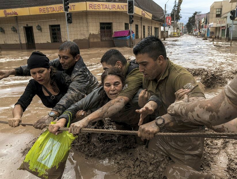 Impactantes imágenes de las consecuencias de las fuertes inundaciones al norte de Chile (Redes sociales).