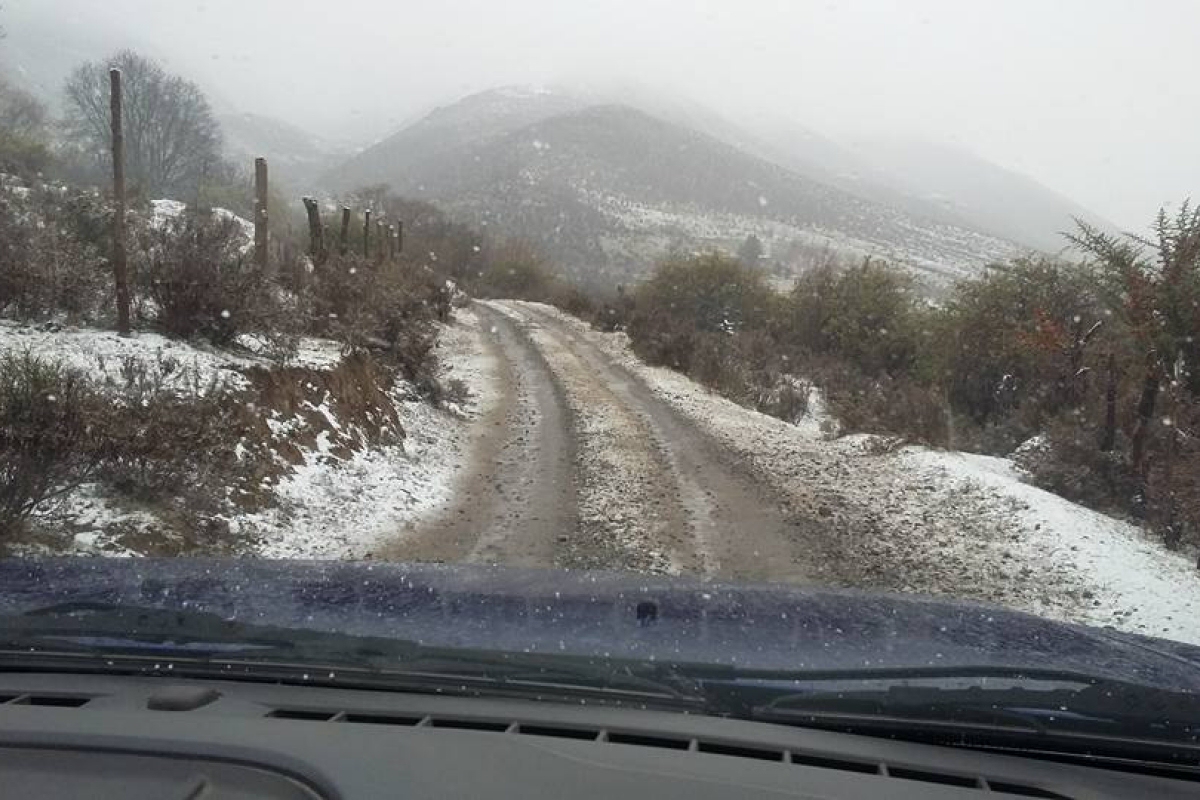 La nieve alcanzó también a Tucumán. En esta imagen vemos cómo afectó a Tafí del Valle. (Gustfront)