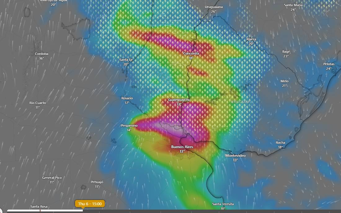 Jueves: Ciclogénesis, fuertes lluvias y tormentas